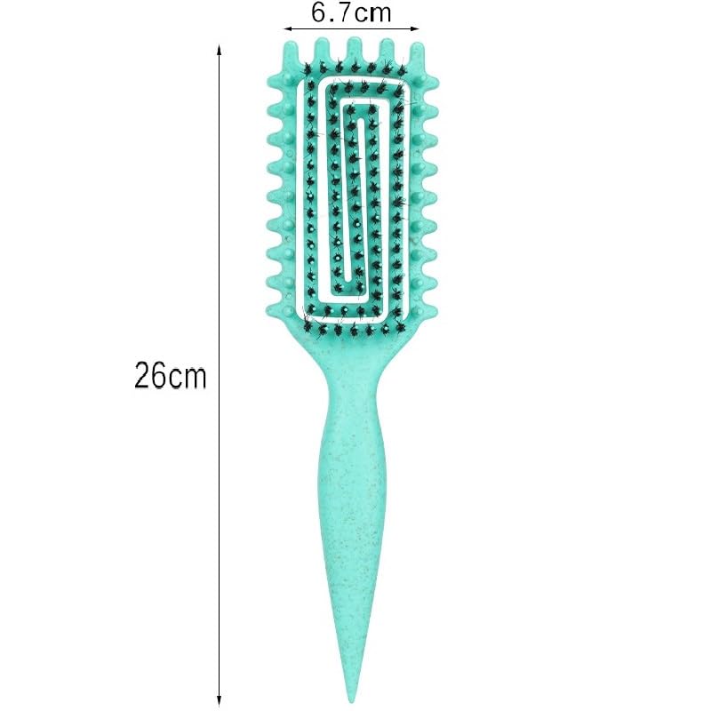 Curl Defining Brush, Curl Brush For Curly Hair, Curly Hair Brush for Combing and Shaping Curls, Vented Curl Hair Brush (Green)