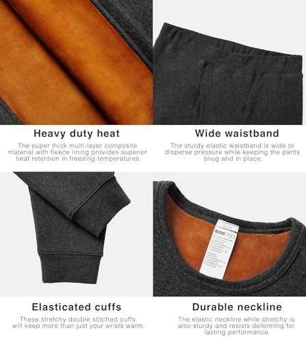 LAPASA Men's Ultra Heavyweight Thermal Underwear Set Extreme Cold Weather Base Layer Top Bottom Fleece Lined Long Johns M63