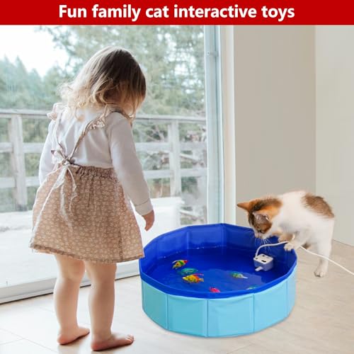 YeulYuuri Cat Pool Interactive Toys, Cat Toy Fish – Fun Water Play for Indoor Cats