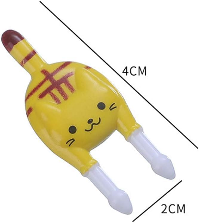 7Pcs Cute Reusable Safety Plastic Food Fruit Fork Picks, Animals Cake Dessert Forks Mini Cartoon Puppy Dog Toothpick for P...
