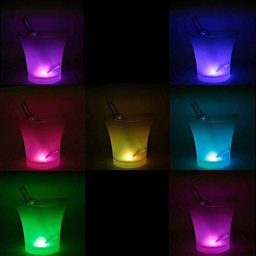 PeSandy LED Ice Bucket, 5L Large Capacity Wine Ice Bucket Drink Containers with Multi Colors Changing for Party/Home/Bar, ...