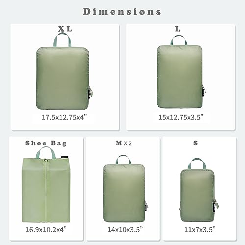 BAGAIL 6 Set Ultralight Compression Packing Cubes Packing Organizer for Travel Accessories Luggage Suitcase Backpack