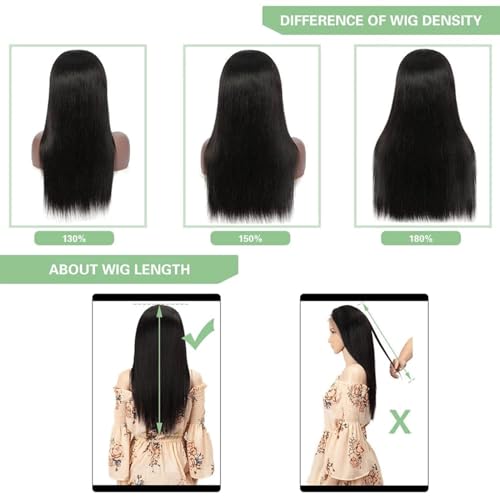 Lace Front Wigs Human Hair 13x4 Straight Lace Front Wigs HD Transparent 200% Density Glueless Wigs For Black Women Pre Plucked With Baby Hair 24inch