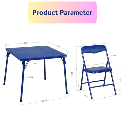 Homy Casa Kids 5-Piece Folding Table and Chairs Set for Daycare and Classrooms, Children's Activity Table and Chairs Set, ...