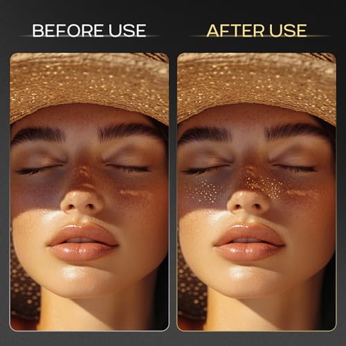 Glitter Freckles Face Tattoo - Sparkle Makeup Patches, Gold Face Glitter Speckles, 4pcs