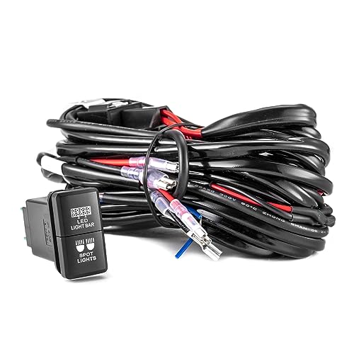 WeiSen 3-Lead LED Wiring Harness kit Light Bar Switch & Spot Light Compatible with Toyota Tacoma Tundra 4Runner RAV4 Highl...
