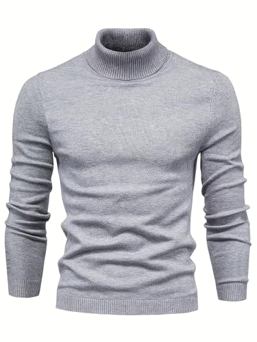 Men's Mock Turtleneck Sweater Slim Fit, Lightweight Thermal Pullover for Business Casual & Daily Wear