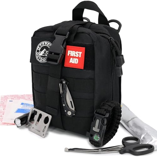 The Brazos First Aid Survival Kit, 250 Pieces, Hiking & Camping Essentials, Survival Gear and First Aid Combo for Emergenc...