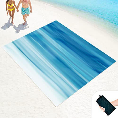 LkDiramio Beach Blanket Sand Proof Waterproof Oversized 100" x 80" Sand Free Mat with Corner Pockets and Mesh Bag for Outd...