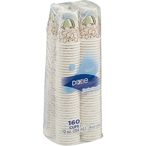 Dixie PerfecTouch 12 oz. Insulated Paper Hot Coffee Cup by GP PRO (Georgia-Pacific), Coffee Haze, 5342CDSBP, 160 Cups Per ...