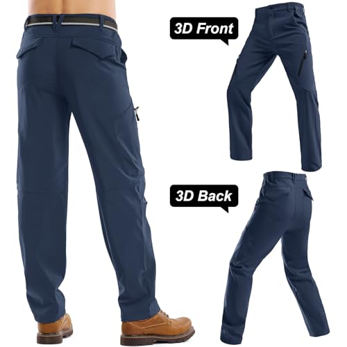 Jessie Kidden Mens Waterproof Hiking Pants, Outdoor Snow Ski Fishing Fleece Lined Insulated Soft Shell Winter Pants