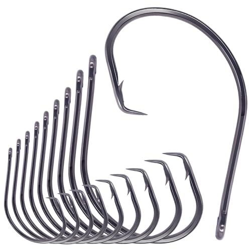 XFISHMAN-Inline-Circle-Hooks-Saltwater-Freshwater-for-Catfish-Tuna-Bass-Octopus-Hooks-Big-Hook-Fishing 50 Pack