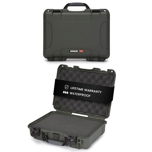 NANUK 910 Hard Case with Foam Single Sporting Gear, IP67 Waterproof Hard Storage, Made in North America Short Case with foam? (14.3¡¯¡¯ x 11.1¡¯¡¯ x 4.7¡¯¡¯)