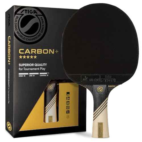 STIGA Carbon+ Ping Pong Paddle ? 7-ply Extra Light Carbon Fiber Blade ? 2mm Premium Sponge ? Concave Pro Handle for Exceptional Grip ? Performance Table Tennis Racket for Tournament-Level Play Red