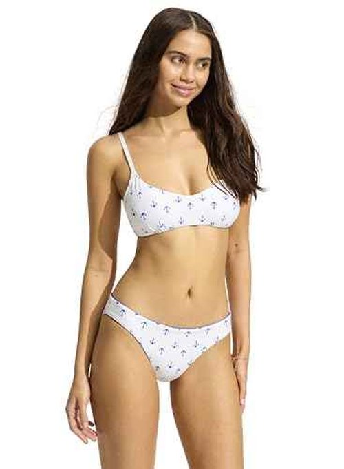 Seafolly Women's Standard Reversible Hipster Bikini Bottom Swimsuit, Ahoy Azure