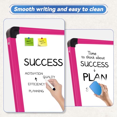 Betorcy Dry Erase Board with Stand - 23"x17" Double Sided Portable Foldable White Board, Height Adjustable Rotating Stand ...
