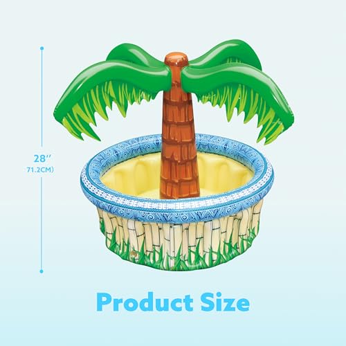 JOYIN 28” Inflatable Palm Tree Cooler, Luau Hawaiian Tropical Beach Themed Party Decorations, Blow Up Palm Trees Cooler Ou...