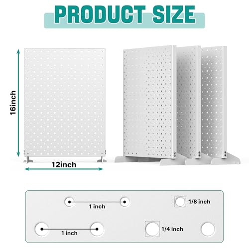 EVERHANGER Metal Pegboard Display Stand, Freestanding Tabletop Pegboard Display for Craft Shows & Fairs, 12"X16", 4pcs Gray