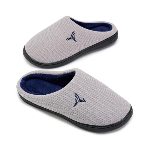 Mens Memory Foam Slippers Knitted Lining Non-Slip Indoor Outdoor Slippers