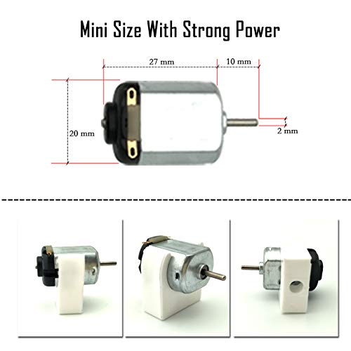 EUDAX 6 Set Rectangular Mini Electric 1.5-3V 24000RPM DC Motor with 84 Pcs Plastic Gears,Electronic Wire, 2 x AA Battery H...