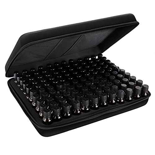 Hipiwe 120 Bottle EVA Essential Oil Storage Carrying Case Hard Shell Exterior Essential Oils Organizer Holder Traveling Bag with Foam Insert, Holds 5ml 10ml 15ml Essential Oils