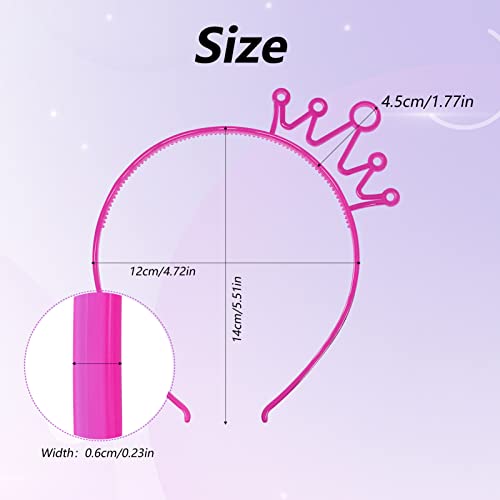 ZIRICHER 6 Colors Glow in the Dark Crowns Headbands, Plastic Light Up Hair Band Luminous Headband For Girls Party Crown He...