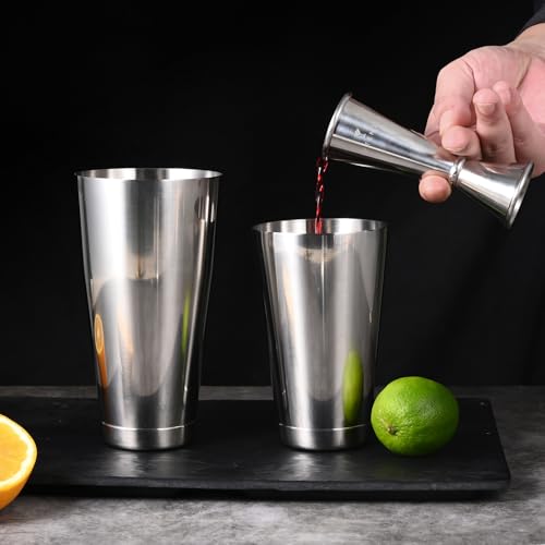 Etens Professional Cocktail Shaker - Weighted Boston Shaker Set with Hawthorne Strainer & Japanese Jigger for Drinks - Sta...