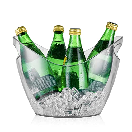 Ice Bucket Parties Wine Bucket Plastic Clear Acrylic For 8 Liter Plastic Tub Perfect for 5 Champagne, Wine or Beer Bottle...
