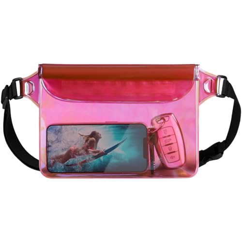 F-color Waterproof Fanny Pack - Cruise Essentials 2026 - Waterproof Pouch with Adjustable Waist Strap, Triple Zipper Roll-...