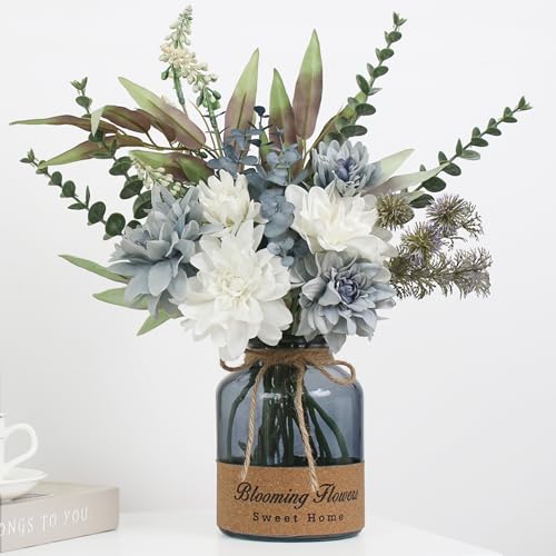 Leftover Fake Flowers in Vase,Artificial Flowers in Vase,Table Centerpieces for Dining Room,Flower Centerpieces for Table...