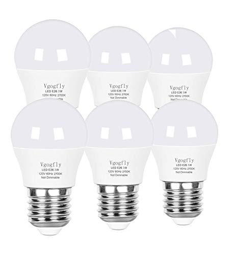 Vgogfly 3W LED Bulb Equivalent 25 Watt Light Bulbs，A15 Soft White Low Watt Light Energy Saving 2700K Standard E26 Base for Home Bedroom 6-Pack