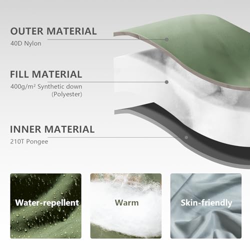 BISINNA Mummy Sleeping Bag for Adults 14-41℉ Cold Weather 3-4 Season Camping Sleeping Bags with Compression Sack for Backp...