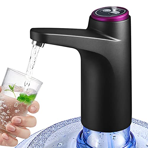 BIMVER Water Dispenser for 5 Gallon Bottle, 600ml Quantitative Water Pump,2 Colors Power Light,Portable USB Charging Elect...