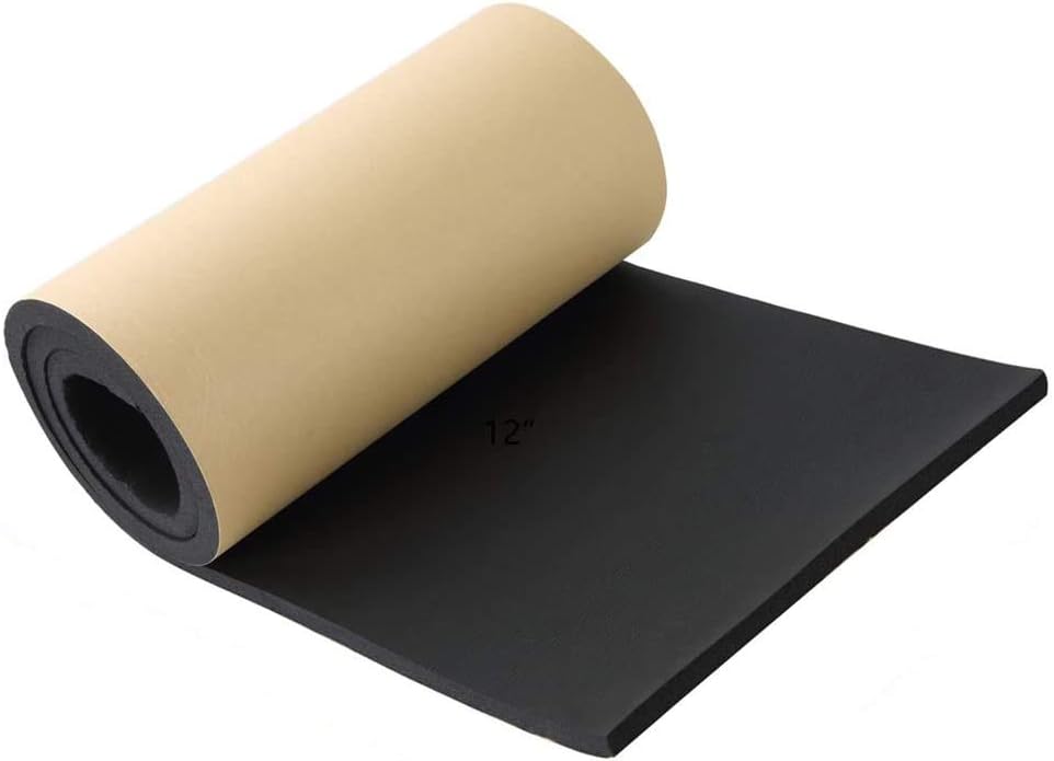NATGAI Sponge Neoprene with Adhesive Foam Rubber Sheet 1/2” Thick X 12” Wide X 54” Long, Cut to Multiple Dimensions and Lengths - DIY, Gaskets, Cosplay, Costume, Crafts