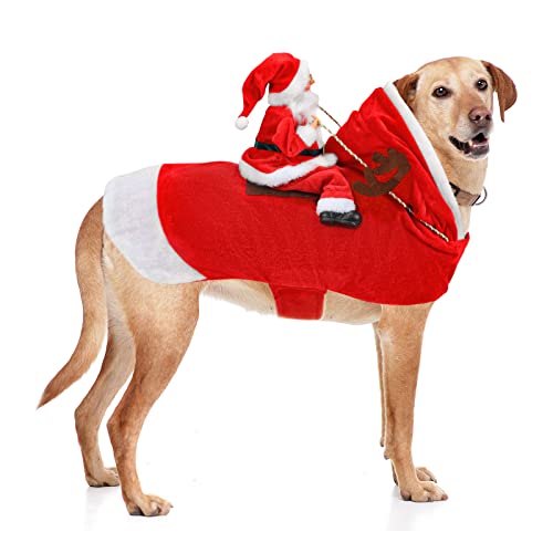 BWOGUE Santa Dog Costume Christmas Pet Clothes Santa Claus Riding Pet Cosplay Costumes Party Dressing up Dogs Cats Outfit ...