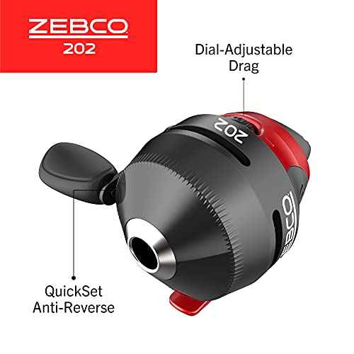 Zebco Zebco 202 Spincast Reel and Fishing Rod Combo, Pre-Spooled with 10-Pound Cajun Line, Includes Tackle Kit