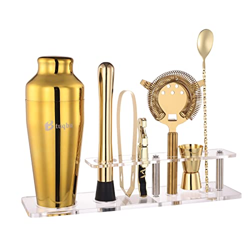 Btuqbu Cocktail Shaker Set with Arcylic Stand, Mixology Bartender Kit for Drink Mixing | Mixology Set with 7 Bar Set Tools...
