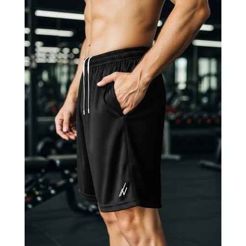NY Threads Mens Athletic Shorts 2 Pack Quick Dry Lightweight Running Workout Gym Shorts with Pockets