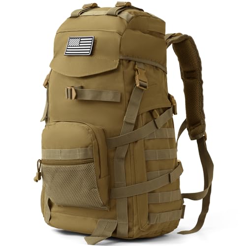 AUMENTAR 50L Tactical Backpack for Men and Women, Water-Resistant Molle Rucksack, Large Military Assault Pack for Hiking, ...