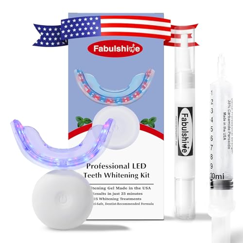 American Teeth Whitening Kit, Teeth Whitening Gel, Pen, Whitening Trays with Light, 25 Uses, Whiten Up to 8 Shades in 1 Week, 2025 Powerful Teeth Whitener