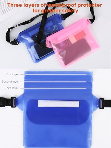 Waterproof Waist Pouch, Screen Touch Sensitive Waterproof Dry Bag with Adjustable Waist Strap, Keep Your Phone Dry for Swi...