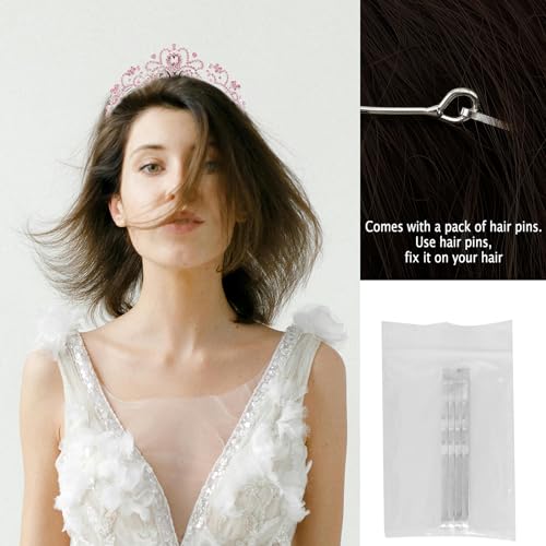 Crown,Tiaras for Women,Crystal Pink Tiaras for Girls Princess Crown Queen Crown for Bridal Prom Wedding Tiara