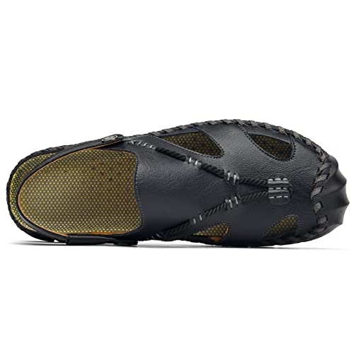 Shaire Men'S Sandals Outdoor Leather Closed Toe Beach Shoes