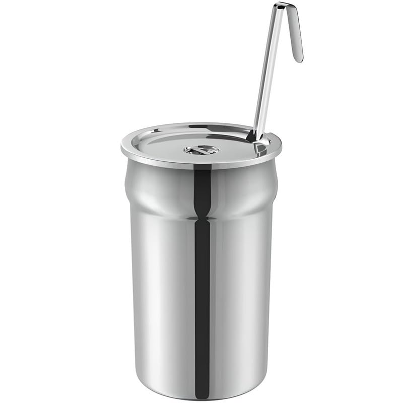 OCS Parts 2.5 Quart Stainless Steel Inset Pot with Cover and Ladle | Stainless Steel Pot with Lid and Ladle for Sauces, Soups, Stovetop, Soup Warmers, Steam Tables