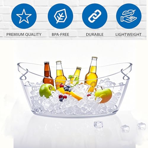 1pcs 6L Ice Bucket with 1pc Scoops and 1 Wine Beer BottleOpener,Large Clear Acrylic Ice Bucket for for Wine Champagne Mimo...