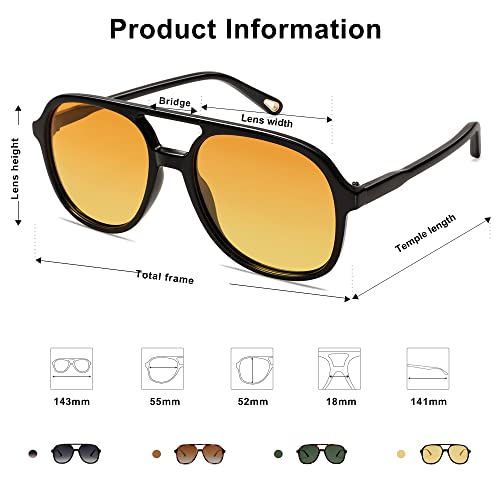 SOJOS Retro Polarized Aviator Sunglasses Womens Mens Classic 70s 80s Vintage Trendy Square Aviators SJ2174