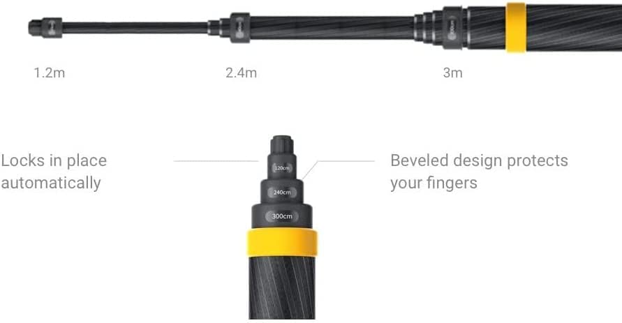 Insta360 3m Extended Selfie Stick for X3, ONE RS/X2/R/X, and ONE (14 to 118")