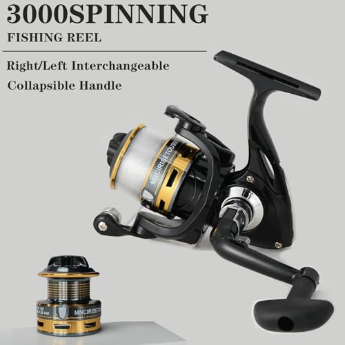 2PCS Fishing Pole Combo,Carbon Fiber Fishing Pole ，12 +1 Shielded Bearings Stainless Steel BB Spinning Reels Fishing Carri...