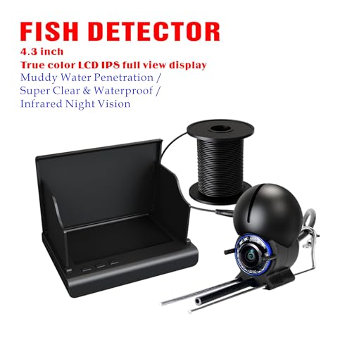 Underwater Fishing Camera with 4.3 Inch LCD, 5000mAh Battery, Infrared Night Vision Light, Portable Fish Finder with 100ft...