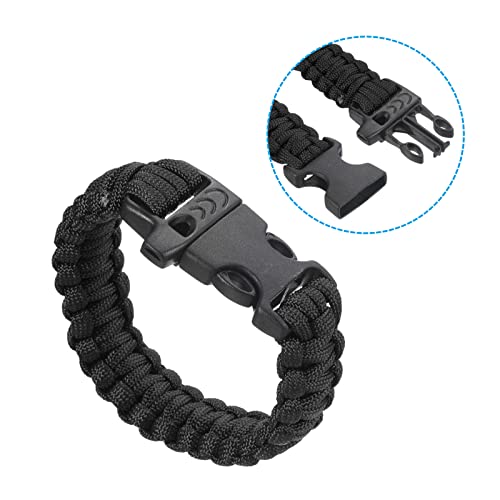 Survival Paracord Bracelets, Plaited Parachute Bracelet with Plastic Buckle Party Favors Camping Gifts Outdoor Wraps for M...